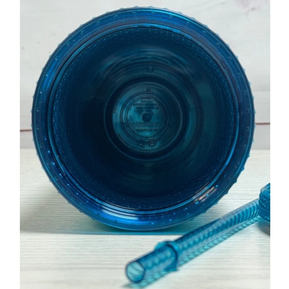 NWT / Starbucks Teal/Turquiose Studded Tumbler with Straw‎ / Sku0074